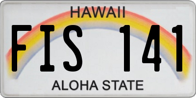 HI license plate FIS141