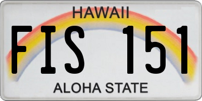 HI license plate FIS151