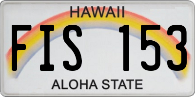 HI license plate FIS153