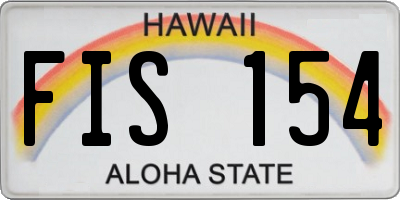 HI license plate FIS154