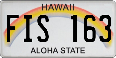 HI license plate FIS163