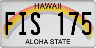 HI license plate FIS175