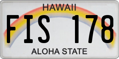 HI license plate FIS178