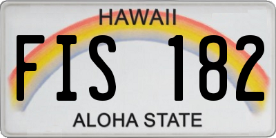 HI license plate FIS182