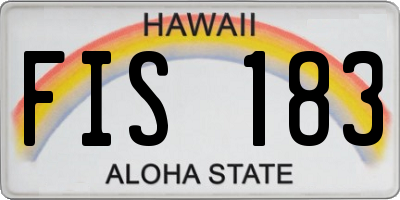 HI license plate FIS183