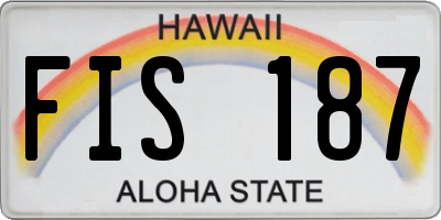HI license plate FIS187