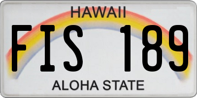 HI license plate FIS189