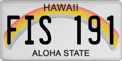 HI license plate FIS191