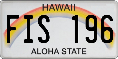 HI license plate FIS196