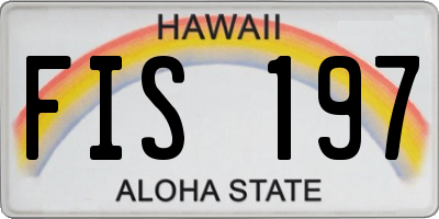 HI license plate FIS197
