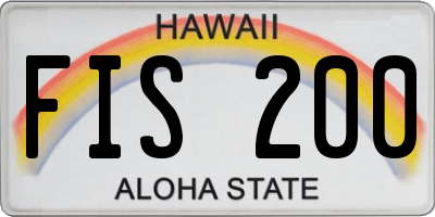 HI license plate FIS200