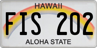 HI license plate FIS202
