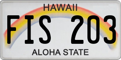 HI license plate FIS203