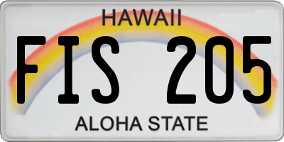 HI license plate FIS205