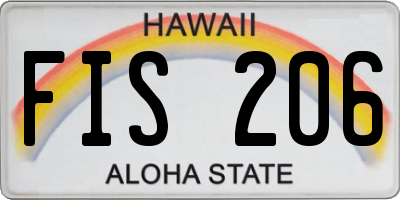 HI license plate FIS206