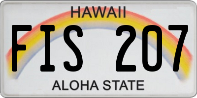 HI license plate FIS207