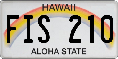 HI license plate FIS210