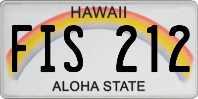 HI license plate FIS212