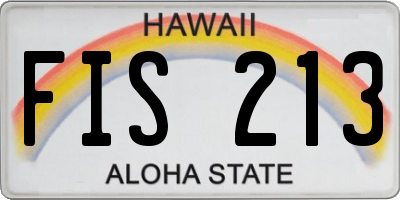 HI license plate FIS213