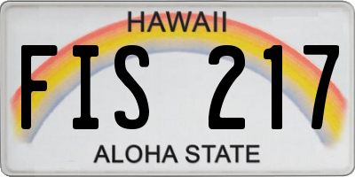 HI license plate FIS217