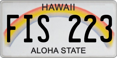 HI license plate FIS223