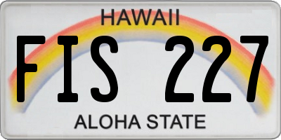 HI license plate FIS227