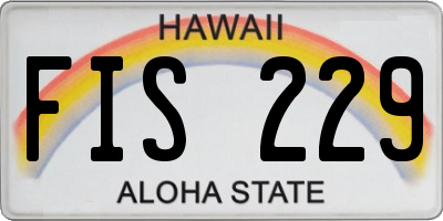 HI license plate FIS229
