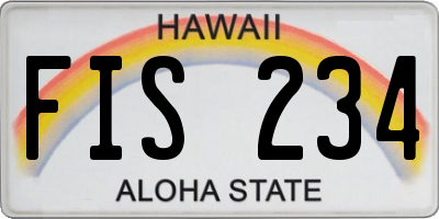 HI license plate FIS234