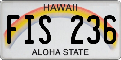 HI license plate FIS236