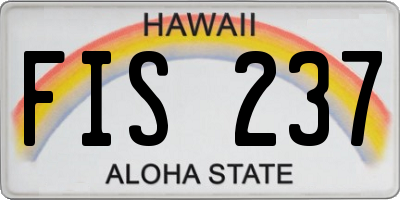 HI license plate FIS237