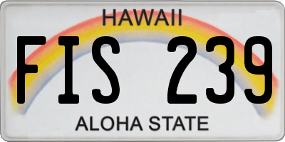HI license plate FIS239