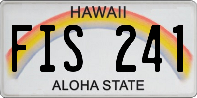 HI license plate FIS241