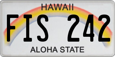 HI license plate FIS242