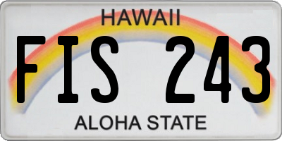 HI license plate FIS243