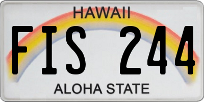 HI license plate FIS244