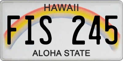 HI license plate FIS245