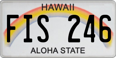 HI license plate FIS246