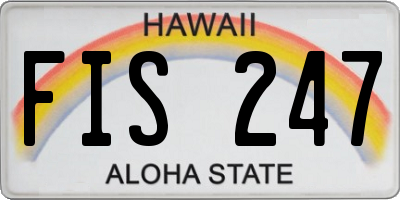 HI license plate FIS247