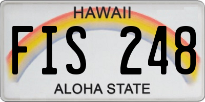 HI license plate FIS248