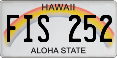 HI license plate FIS252