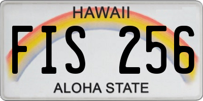 HI license plate FIS256