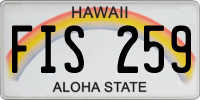 HI license plate FIS259