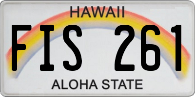 HI license plate FIS261
