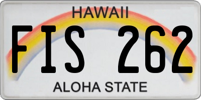HI license plate FIS262