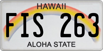 HI license plate FIS263