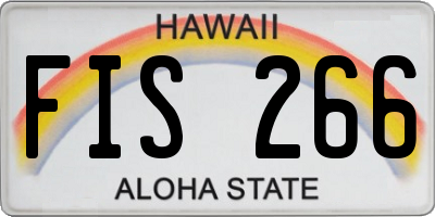 HI license plate FIS266