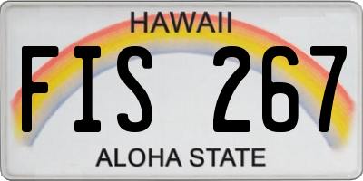 HI license plate FIS267
