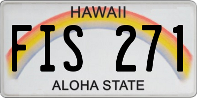 HI license plate FIS271