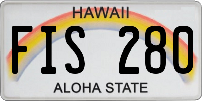 HI license plate FIS280
