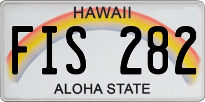 HI license plate FIS282